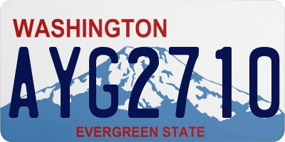 WA license plate AYG2710