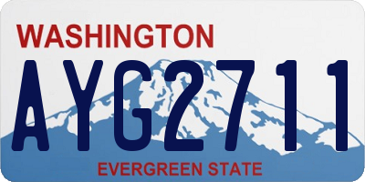 WA license plate AYG2711