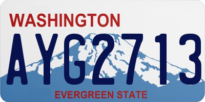 WA license plate AYG2713