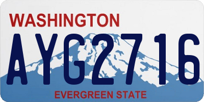 WA license plate AYG2716