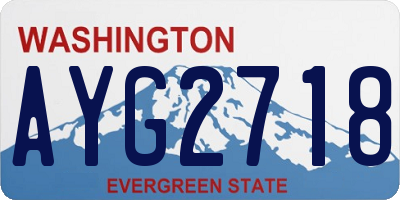WA license plate AYG2718