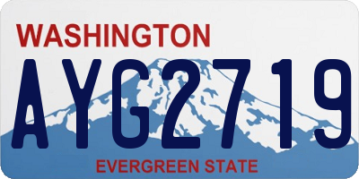 WA license plate AYG2719