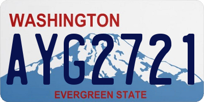 WA license plate AYG2721