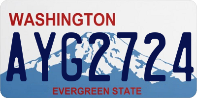 WA license plate AYG2724