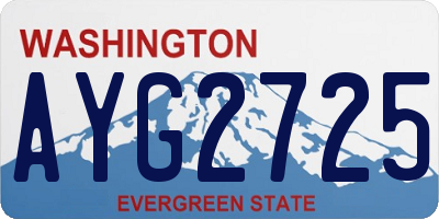 WA license plate AYG2725