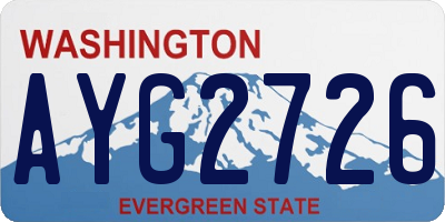 WA license plate AYG2726
