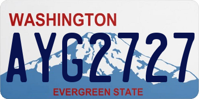 WA license plate AYG2727