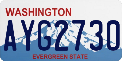 WA license plate AYG2730