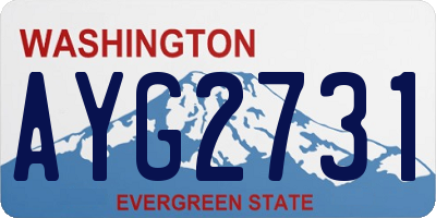 WA license plate AYG2731