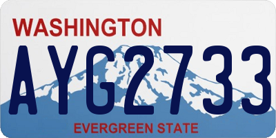 WA license plate AYG2733