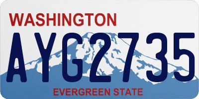 WA license plate AYG2735