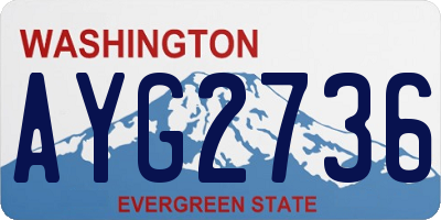WA license plate AYG2736