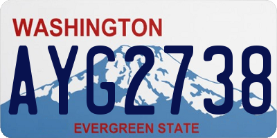 WA license plate AYG2738