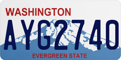 WA license plate AYG2740