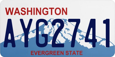 WA license plate AYG2741