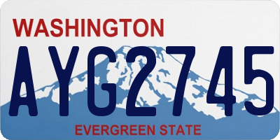 WA license plate AYG2745