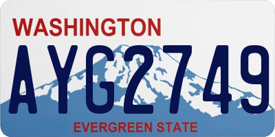WA license plate AYG2749