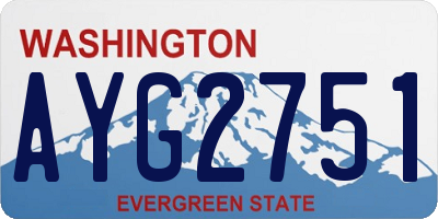 WA license plate AYG2751