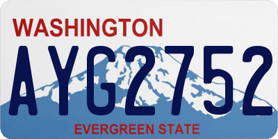 WA license plate AYG2752