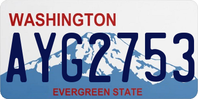WA license plate AYG2753