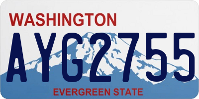 WA license plate AYG2755