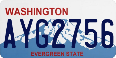 WA license plate AYG2756