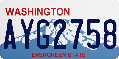 WA license plate AYG2758