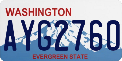 WA license plate AYG2760