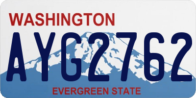 WA license plate AYG2762
