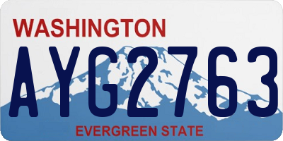 WA license plate AYG2763