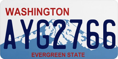 WA license plate AYG2766