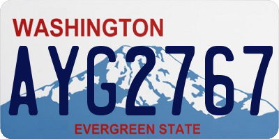 WA license plate AYG2767