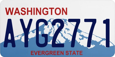 WA license plate AYG2771