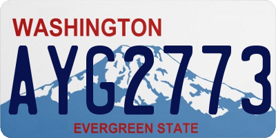 WA license plate AYG2773