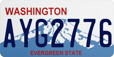 WA license plate AYG2776