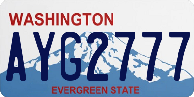 WA license plate AYG2777