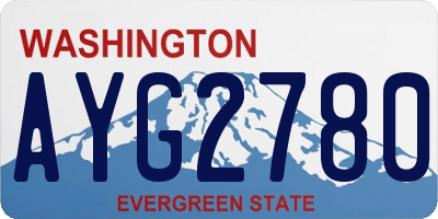 WA license plate AYG2780