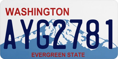 WA license plate AYG2781