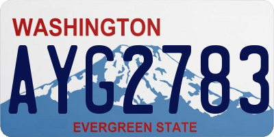WA license plate AYG2783