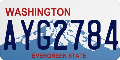WA license plate AYG2784