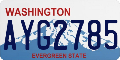 WA license plate AYG2785