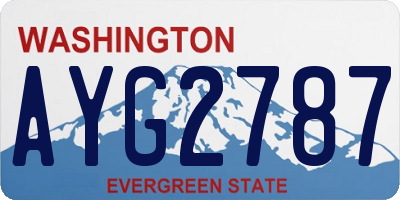 WA license plate AYG2787
