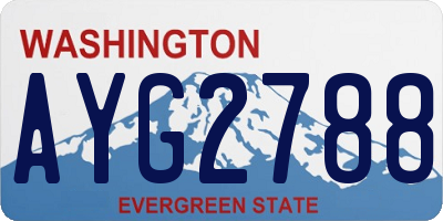 WA license plate AYG2788