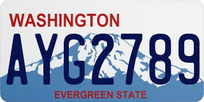 WA license plate AYG2789