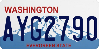 WA license plate AYG2790