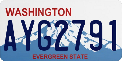 WA license plate AYG2791
