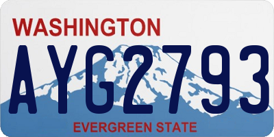 WA license plate AYG2793