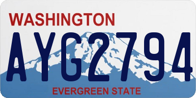 WA license plate AYG2794