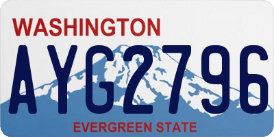 WA license plate AYG2796