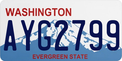 WA license plate AYG2799